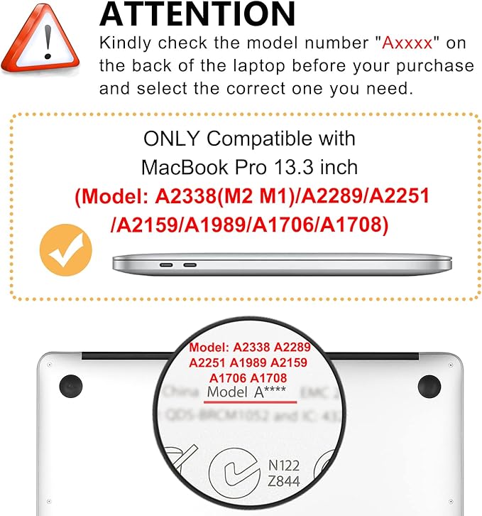 Case for MacBook Pro 13 inch M2 M1 A2338 A2289 A2251 A2159 A1989 A1706 2023-2016 Release with Touch ID, 6 in 1 Matte Clear Shell&Keyboard Cover&Screen Protector&Webcam Cover, Garden Flower