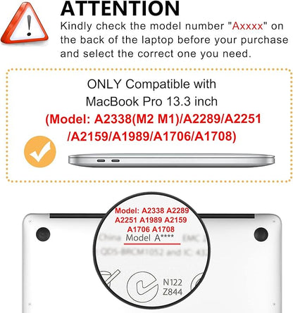 Case for MacBook Pro 13 inch M2 M1 A2338 A2289 A2251 A2159 A1989 A1706 2023-2016 Release with Touch ID, 6 in 1 Matte Clear Shell&Keyboard Cover&Screen Protector&Webcam Cover, Garden Flower