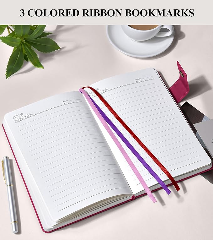 365 Page Thick Lined Journal Notebook for Men Women, A5 Leather Journals for Writing, Hardcover Notebooks for Work, School, Note Taking,Travel, Business,Personal Diary, College Ruled 5.9" x 8.4"