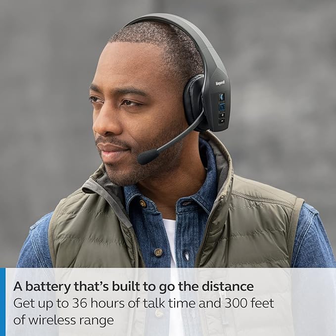 BlueParrott B650-XT Trucker Bluetooth Headset – Mono, Wireless Noise Cancelling Headset - Activated ANC for Clear Calls, Extended Wireless Range, IP54-Rated - Ideal for Anyone On-The-Go, Black