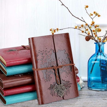 Leather Journals Notebooks with Blank Pages, Vintage Refillable Journal for Writing, Personal Travel Diary Art Sketchbook to Write in, Gifts for Women, Men, Teen Girls and Boys, 160 Pages A6 (Blue)