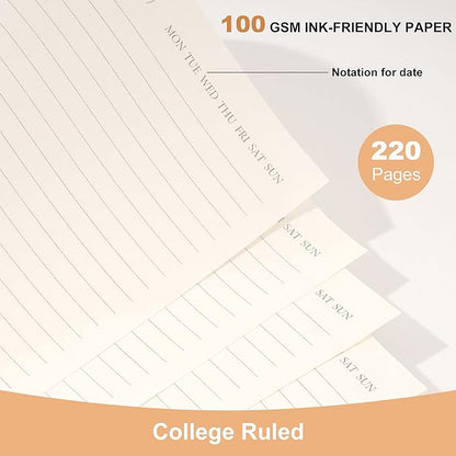 FLYING EAGLE Large Spiral Notebooks for Work School College Ruled Notebook 8.5 x 11 with Tab Stickers A4 Hardcover Journal Note Book for Women Men Writing Note Taking Supplies, 220 Pages, Green
