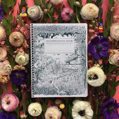 Decomposition Gardening Gnomes College Ruled Spiral Notebook - 9.75 x 7.5 Journal with 160 Lined Pages - 100% Recycled Paper - Cute Notebooks for School Supplies, Home & Office - Made in USA