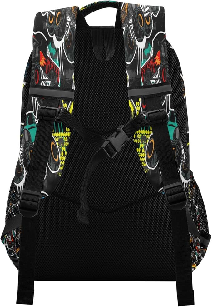 ALAZA Abstract Monster Truck Car Backpacks Travel Laptop Daypack School Book Bag for Men Women Teens Kids