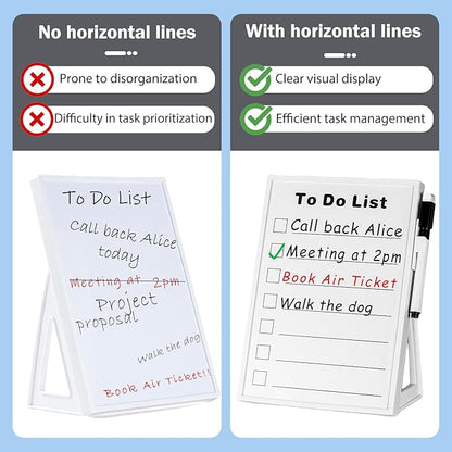Desktop Dry Erase Board, Small Whiteboard with Stand, A5 Size 8.3 x 5.8 Inches with A Dry Erase Marker (to Do List, A5)
