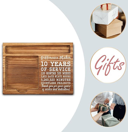 10th Work Anniversary Sticky Note Holder, Thank You Appreciation 10 Year Work Anniversary Decor Gifts for Women, Employee, Him, Her, Happy 10th Work Anniversary Self-Stick Note Pad Holders GSH32