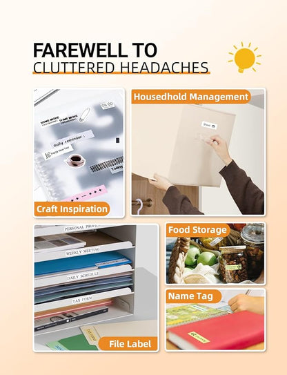 MakeID L1 E1 Q1 Label Maker Tape Refills, 3-Roll 16mm x 4m (0.63" x 13') Continuous Consumables Thermal Laminated Office Labeling Tape Replacement