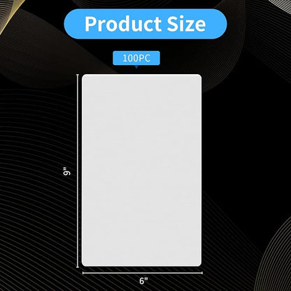 100 Pack Lamination Pouches 6" x 9" 5 mil Clear Index Card Laminating Pouches File Card Laminating Pouches Thermal Laminate Pouch Tags for Work Permits Pass Cards Student ID Cards