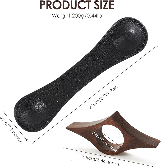 KINIVA Leather Weighted Bookmarks Book Weight Page Holder for Reading,Book Open Holder for Kids Adult,Gifts for Reader (01 Black+04 Wood)