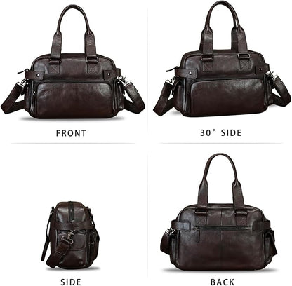 Genuine Leather Purses and Handbags for Men and Women Vintage Real Leather Messenger Bag Shoulder Briefcase Satchel Purse