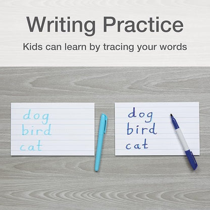 Oxford Primary Ruled Index Cards, 5 x 8 Inches, White, Lined on Front, Blank on Back, Kids Handwriting Practice Cards, Pre-K, K-2, 100 Count (46002)