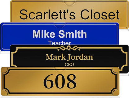 Acrylic Wall Name Plate Holder, Office Name Plate with Adhesive Tapes, Door Name Plate Wall Nameplate Clear Sign Holder Frame, 2"x8", 5 Pack