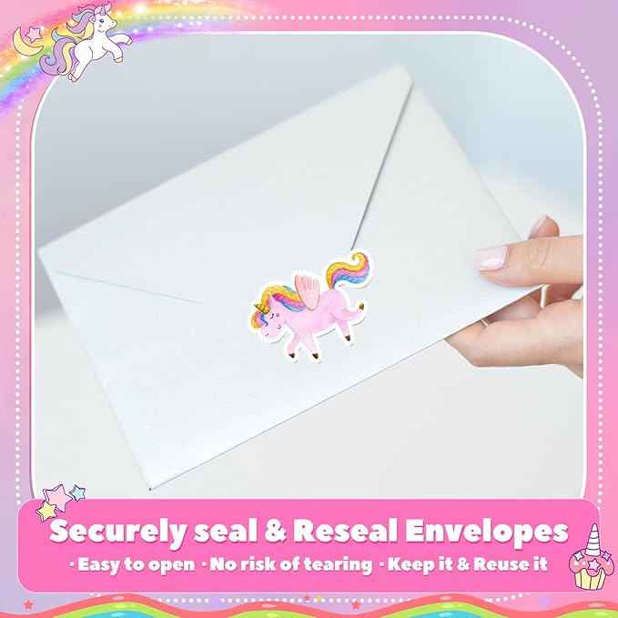 1 Roll Animal Stickers Reward Cute Space Stickers Office Supplies Incentives Sticker Animal Party Favor Decal, 500 Pcs Each Roll(Rainbow Horse)