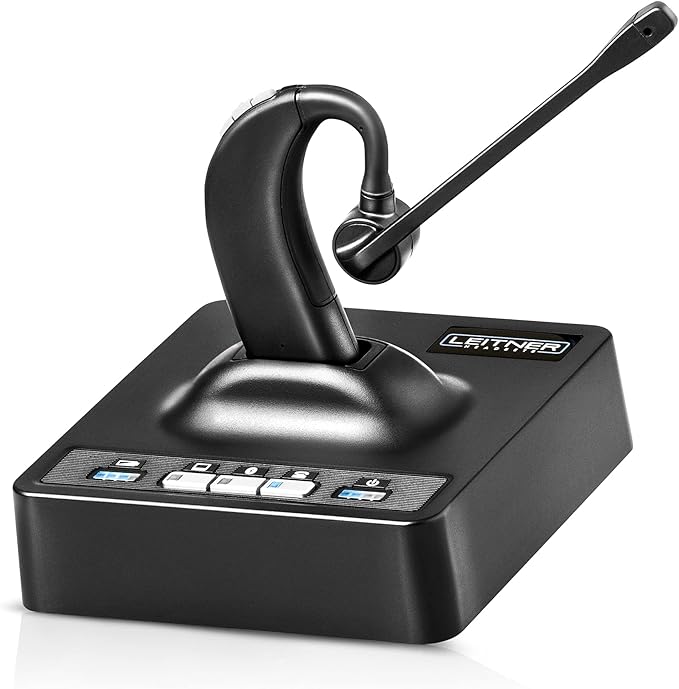 Leitner LH380 – Wireless Office Headset with Mic – Computer, Telephone, and Cell Phone Headset – On-Ear