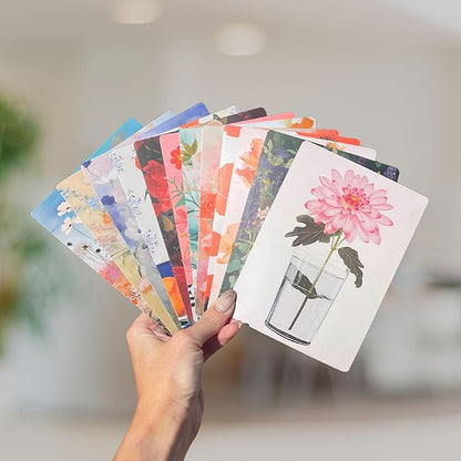 E-reader Cardstock Paper Inserts for Clear Case | 12 pk 4.88 x 6.73” inches Paper White 11th Generation 6.8" Screen Compatible Put Behind Case Colorful Floral Designs Change Out (Design Mix 9)