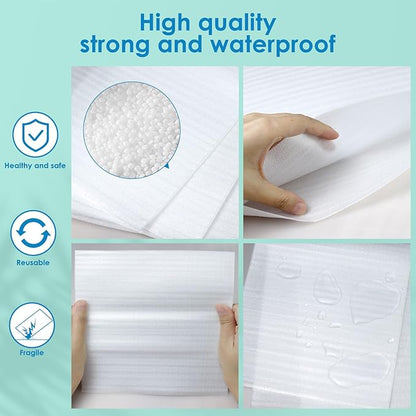 200Pack Cushion Foam Pouches wrap pouches dish packing kit(7.5"x7.5",7.5"x12",12"x12",14"x14") Packing Moving Supplies for Moving Fragile Items for Packing Storage and Shipping with50Fragile Stickers