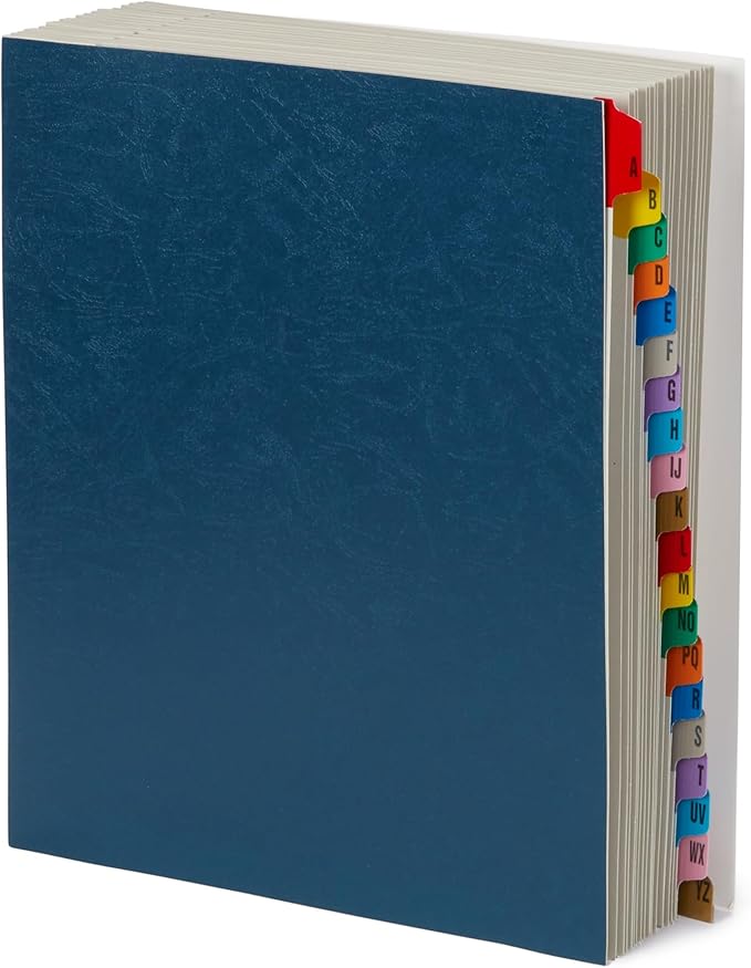 Blue Summit Expanding Desk File, Letter Size, 26 Dividers for A-Z Organization