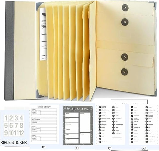 in Case I Go Missing Binder,The Folio Document Organizer,Lifebook Document Organizer with Labels,Suitable for Important Document,Emergency Binder,Life Binder,Passports,and Letters(Yellow)