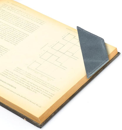 Londo Genuine Leather Handmade Bookmark (Set of 2) (Triangle, Blue)