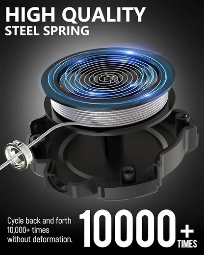 LIUGX 2 Pack Retractable Keychain, Heavy Duty Carabiner Key Chains, 10,000+ Rebound, Impact Resistance ID Badge Reels with 31.5” Wire Rope and Key Ring, Up to 8oz, Aluminum Ring, Carbon Fiber-Texture