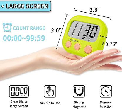 Classroom Timers for Teachers Kids Large Magnetic Digital Timer 6 Pack Blue Green