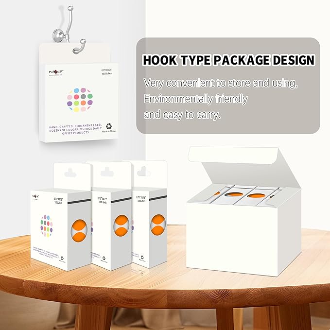 PARLAIM 0.75 inch Diameter Colored Dot Stickers 4 Rolls Pack 4000pcs Orange Round Label Color Coding Marking Stickers Permanent Adhesive for Garage Sale