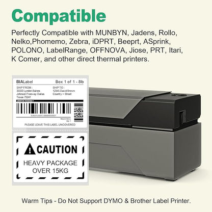 12 Rolls 3" X 2" Barcode Labels, 700/Roll - Direct Thermal Labels Compatible with Zebra & Rollo Printers