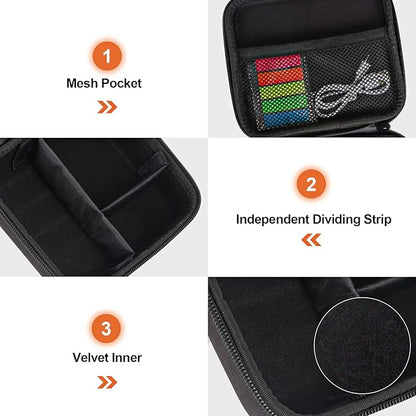 Mini Printer Carrying Case Compatible with Phomemo M02/ T02/ M02S/M02 pro/Q30S/M02X Mini Photo Printer, Mini Thermal Printer Hard Travel Case with Zipper Mesh (Black L)