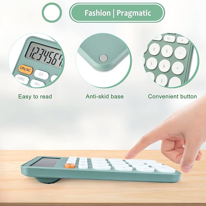 VEWINGL Standard Calculator 12 Digit,Desktop Large Display and Buttons,Calculator with Large LCD Display for Office,School, Home & Business Use,Automatic Sleep,with Battery