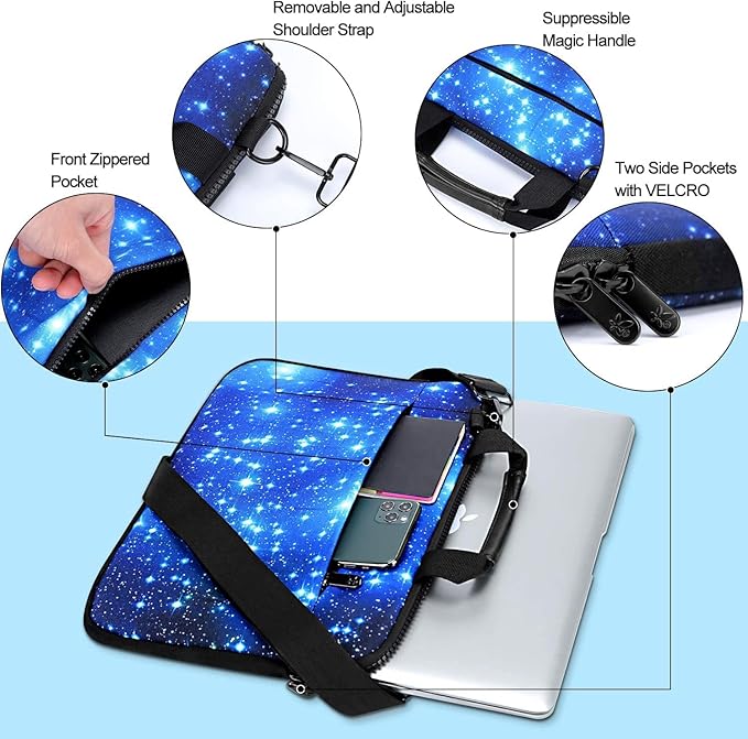 icolor 15" Laptop Shoulder Bag Sleeve,14.2" 15.4 inch Computer Tablet Canvas Handbag Case Notebook Messenger Briefcase