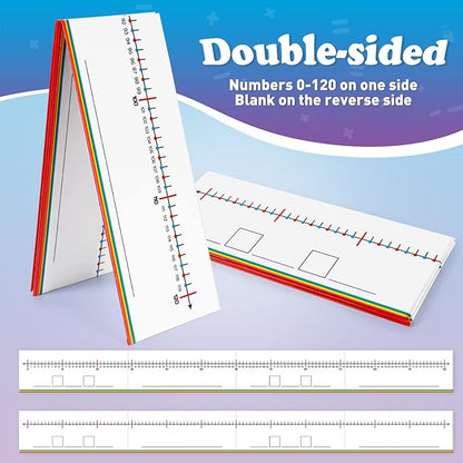 Aizweb 0-120 Dry Erase Number Line Board,Addition & Subtraction Game,Desk Whiteboard Number Chart Math Manipulative Game for Kid Age 4-8,Educational Learning Game for Kindergarten 1st Grade Homeschool