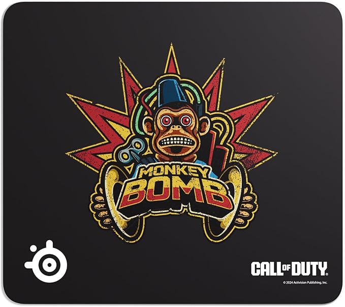 SteelSeries QcK Gaming Mouse Pad — Call of Duty® Monkey Bomb Edition — Limited — Free in-Game Item — Non-Slip Rubber Base — Peak Tracking and Stability — Optimized for Gaming Sensors
