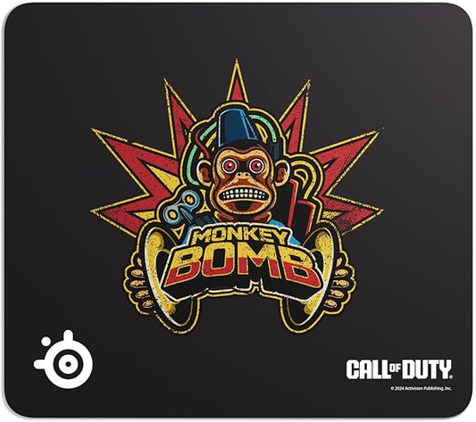 SteelSeries QcK Gaming Mouse Pad — Call of Duty® Monkey Bomb Edition — Limited — Free in-Game Item — Non-Slip Rubber Base — Peak Tracking and Stability — Optimized for Gaming Sensors