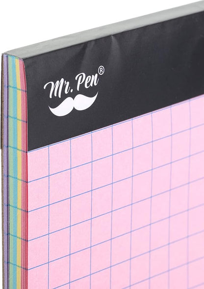 Mr. Pen- Pastel Graph Paper, 1 Pad, 11"x8.5", 4x4 (4 Squares Per Inch), Pastel Colors, 50 Sheets, Grid Paper, Graphing Paper, Graph Paper Pad, Grid Paper Pad, Colored Graph Paper
