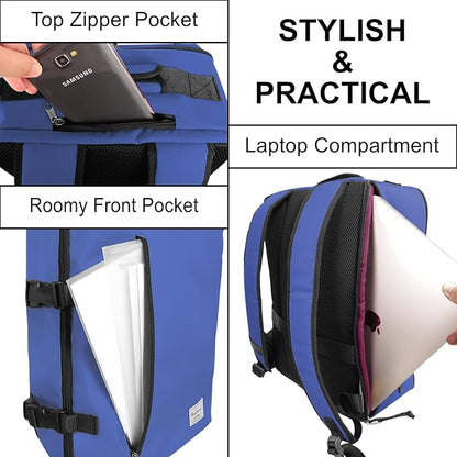 Lightweight Travel Backpack Personal Item Size for Men Women Carry-On Daypack 15.6-inch Laptop, Commute Gym Sport, Blueberry