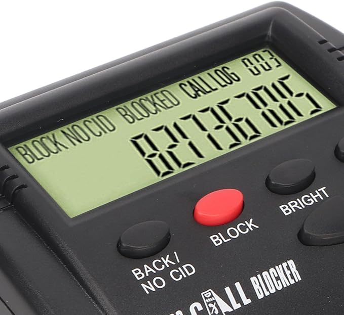 Call Blocking Device with LCD Display, 4000 Groups Large Capacity Prevent Harassment Caller ID Box with LCD Display for Landline Phones