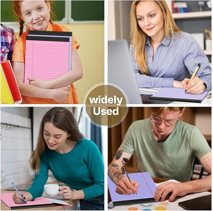 2 Pack Legal Pads 8.5 x 11 Pink Note Pads 8.5 x 11 Purple Notepad 8.5 x 11 Perforated Writing Pads 8.5 x 11 Lined Paper Pads Wide Ruled Pad of Paper 30 Sheets Notebook for Study, To-Do Lists, Office
