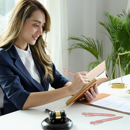 Zonon 12 Pieces Inspirational Pens Bulk Easter Basket Stuffers Motivational Quotes Ballpoint Pens with Stylus Tip Inspirational Gifts for School Office Teachers(Rose Gold,Motivational Style)