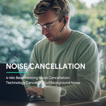 Yealink BH71 Bluetooth Headset Workstation, Office Wireless Headset with Noise Canceling Mic, Speakerphone, Wireless Charging Pad, Charging Case, Connect to Desk Phone, PC, Work with Teams Zoom