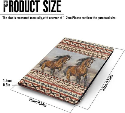 Cozeyat Padfolio with Clipboard for Men PU Leather Notepad Holder Legal Pad Holder Notebook Holder Ethnic Horse Design Padfolio - Business Gift