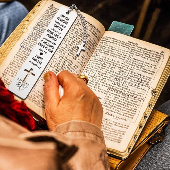 Christian Inspirational Gift for Women, Tassel with Bible Verse Bookmark Tassel Lover Gift for Women, Birthday Christmas Bookmarks Gift for Bookworms Friends Sister Female Book Club Religious Gift-ZB4