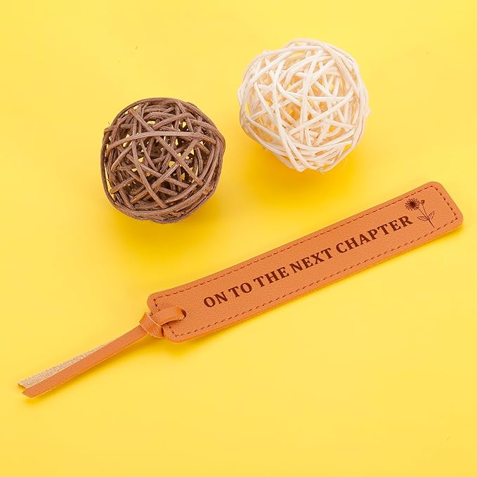 Leather Bookmark Retirement Gift for Women Bookmark Gift for Book Lovers Bookish Gifts On to The Next Chapter Graduation Wedding Leather Gifts for Woman Men Christmas Birthday Gifts for Him Her