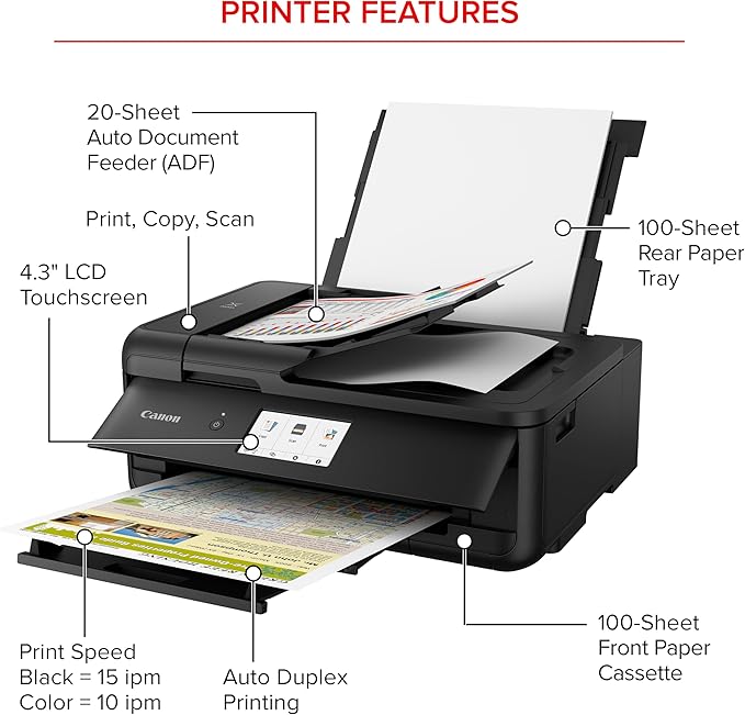 Canon PIXMA TS9520a – Wireless Home All-in-One Inkjet Printer