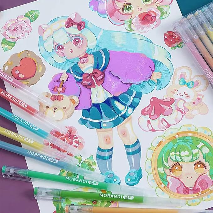 0.5mm Journal Colouring Pens, Assorted Rainbow Colors Pens Set of 9 for Adults Journal Coloring Calligraphy,Made for Everyday Writing, Journals,Drawing,Coloring Books (Beautiful Skin Colors)