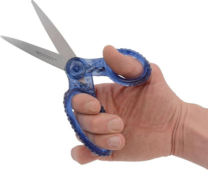 Westcott 7" GEM Crystal-Design Student Scissors, for Kids Aged 12+ - Scissors for School, Craft, Home, DIY, Classroom - Blue