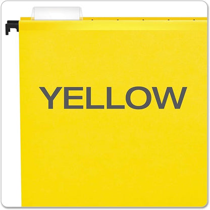 Pendaflex SureHook Reinforced Hanging Folders, Letter Size, Yellow, 20 per Box (6152 1/5 YEL)