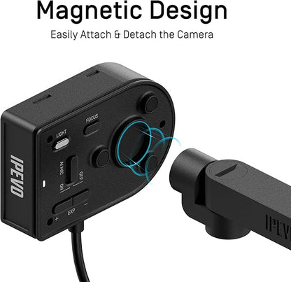 IPEVO Camera Stand with Magnetic Design for P2V Ultra and MP-8M Cameras Doubles as a Document Camera with The Multi-Jointed Stand, for presentations, Online Teaching, Recording, and Remote Monitoring