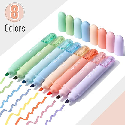 Mr. Pen- Aesthetic Highlighters, 8 Pack, Chisel Tip, Pastel Colors, Cute Highlighters Assorted Colors, Cute Highlighters for School Highlighters, Highlighter Set, Pastel Highlighters