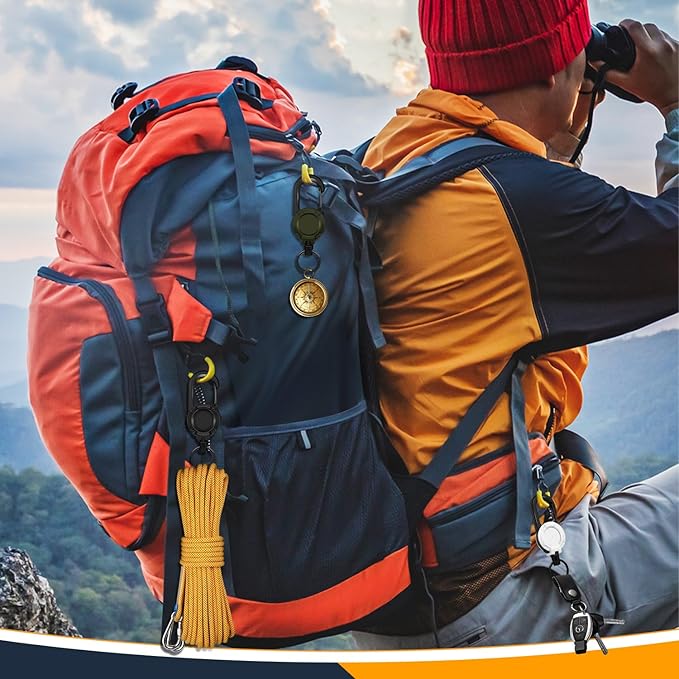 Heavy Duty Retractable Keychain, 3 Pack, Retractable ID Badge Holder Reel, Tactical ID Badge Reel, Key Ring Outdoor (Black, Dark Green, White)