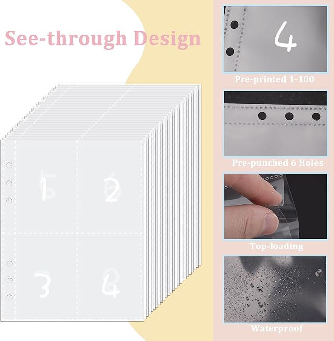 HAUTOCO 100 Envelopes Money Saving Challenge A5 Binder, Savings Challenges Book to Save $5,050, $500, $10,000, Budget Binder with Cash Envelopes, PVC Money Saving Binder with Challenge Trackers, Black